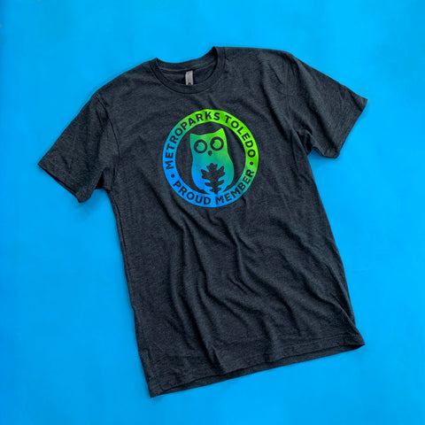 toledo metroparks shirt with multi-colored logo