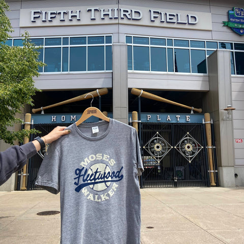 Photo of Moses Fleetwood Walker T-shirt in front of Fifth-Third Field