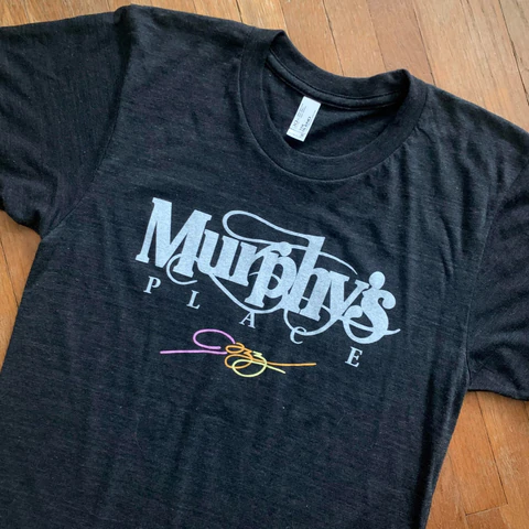 black t-shirt with Murphy’s Place branding