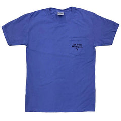 blue “I’m From Michigan” pocket t-shirt
