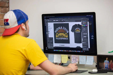guy designing a branded t-shirt