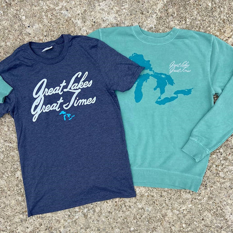 great lakes great times shirt and crew neck