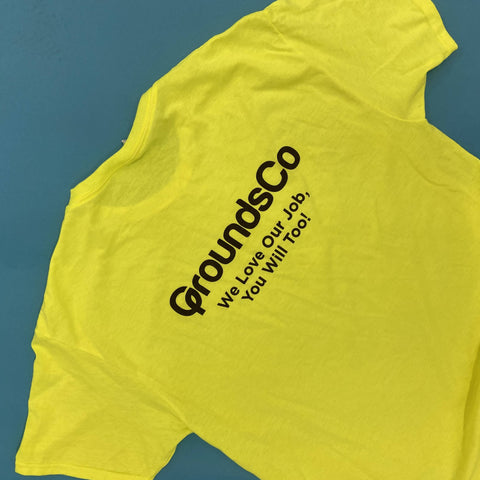bright safety shirts for landscaping company
