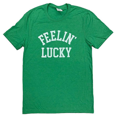 green and white Feelin’ Lucky St. Patrick’s Day fitted shirt