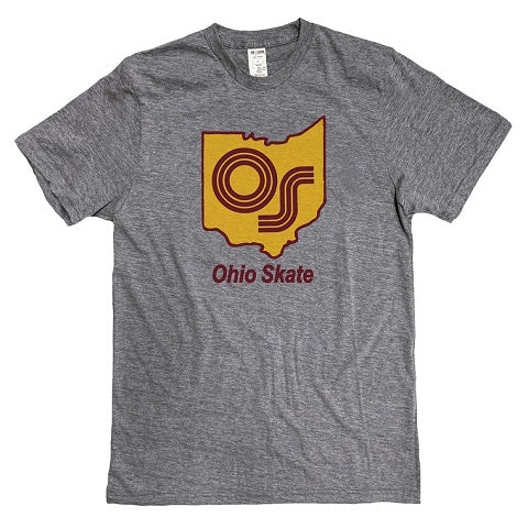 gray Ohio Skate Retro Logo Shirt