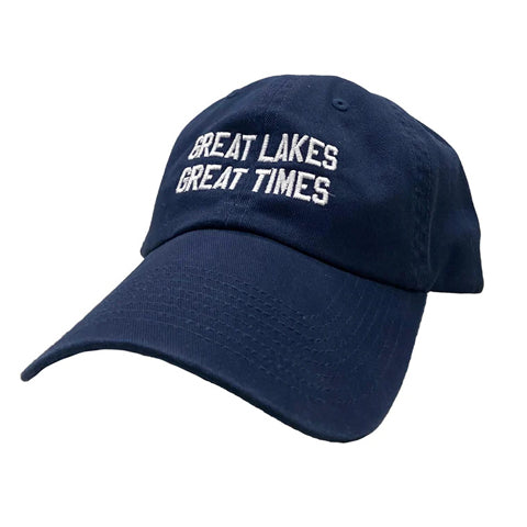 dark blue “Great Lakes, Great Times” baseball cap