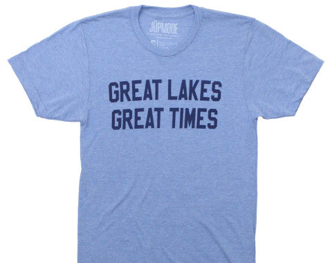 blue “great lakes, great times” fitted unisex shirt from fancysweetstx