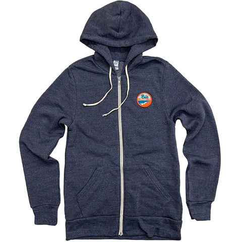 gray Lake Erie patch zip-up hoodie