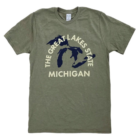 gray “The Great Lakes State - Michigan” t-shirt