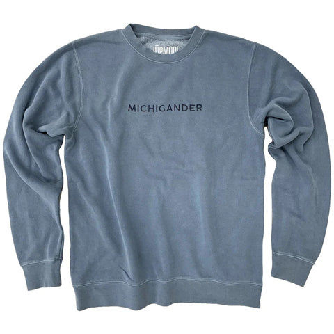 blue Michigan embroidered crewneck sweatshirt