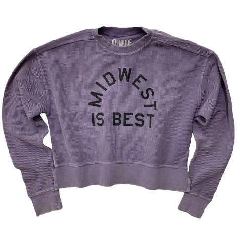 purple corded cropped sweatshirt by fancysweetstx