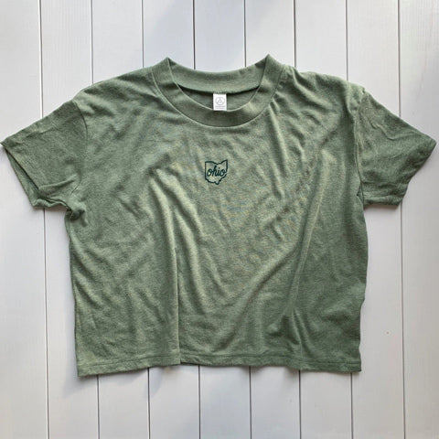 green Ohio Script Crop Top Shirt by fancysweetstx