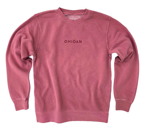 pink, warm Ohio-inspired sweatshirt