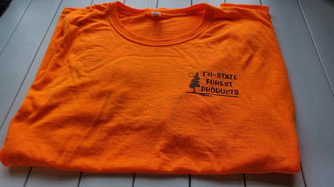safety orange branded construction t-shirt