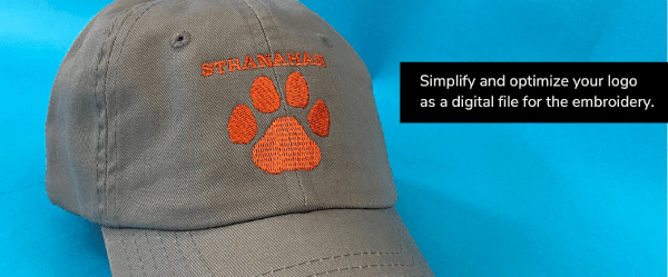 simplify and optimize your logo as a digital file for the embroidery
