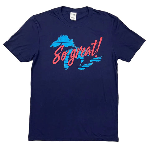 blue “So Great” Great Lakes t-shirt