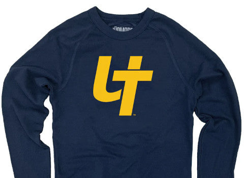 blue and yellow UT Vintage Logo Crew Sweatshirt from fancysweetstx 