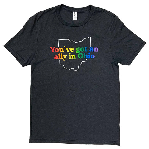 rainbow-colored “You’ve got an ally in Ohio” t-shirt