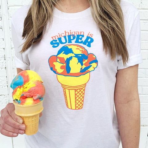 michigan superman ice cream shirt