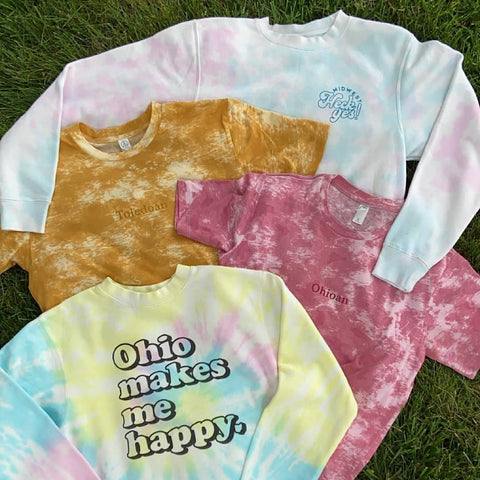 tie dye shirts and sweatshirts for toledo ohio and midwest