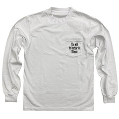 white “You Will Do Better In 16153 Genova” long-sleeve t-shirt