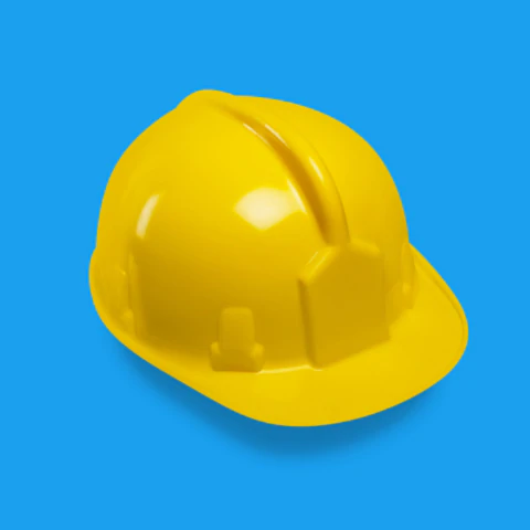 yellow worksite hard hat