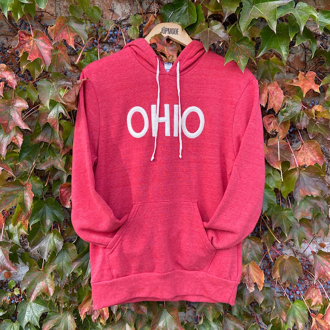 Red Ohio Wool Felt Hoodie