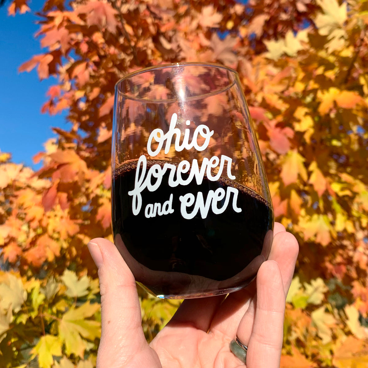 Ohio Forever and Ever Stemless Wine Glass 